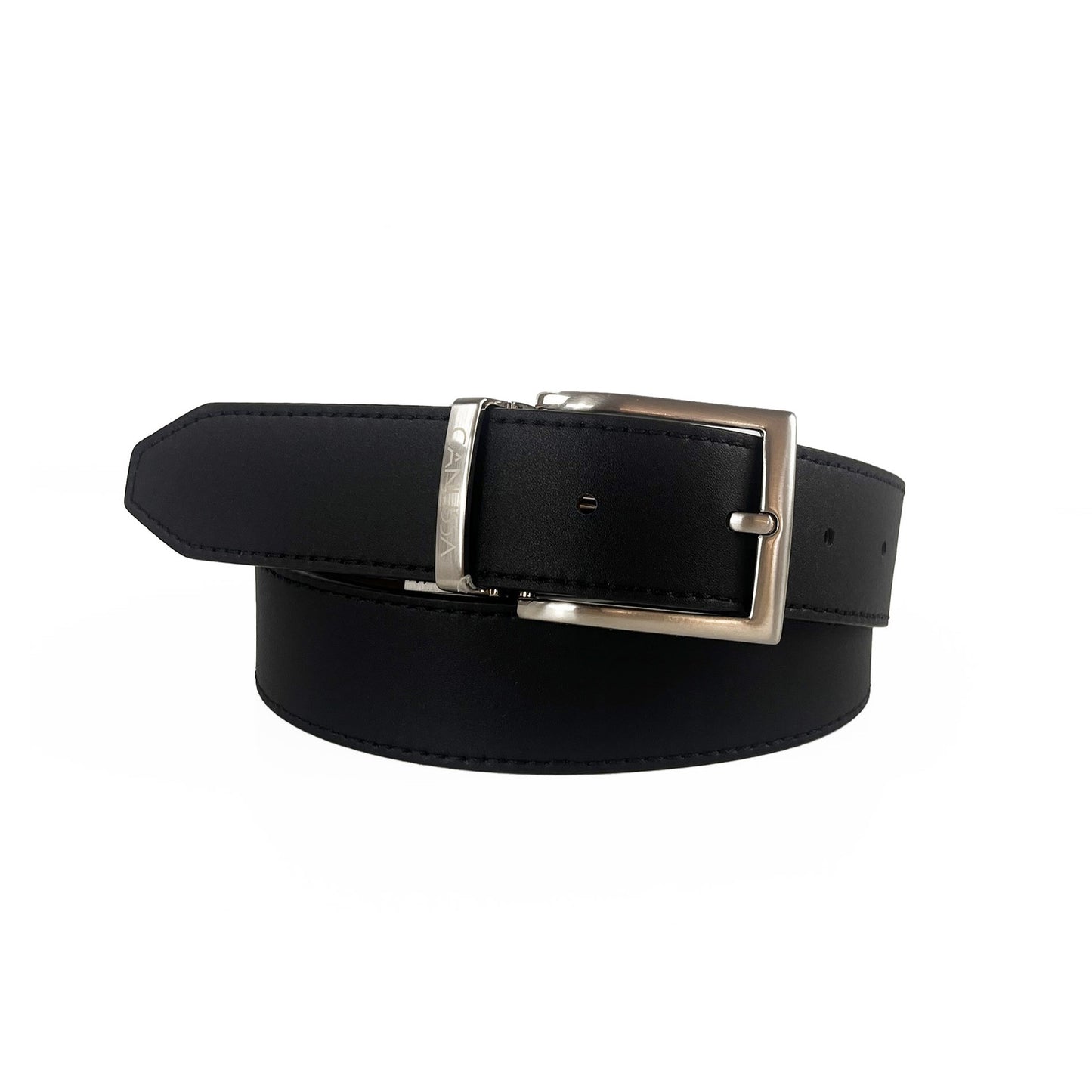 Vegan Leather Reversible Belt 35mm Canussa Black/ Hazelnut