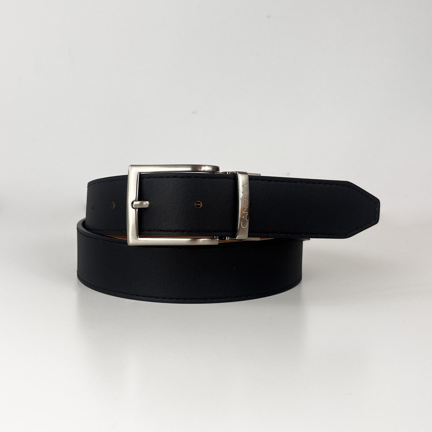 Vegan Leather Reversible Belt 35mm Canussa Black/ Red