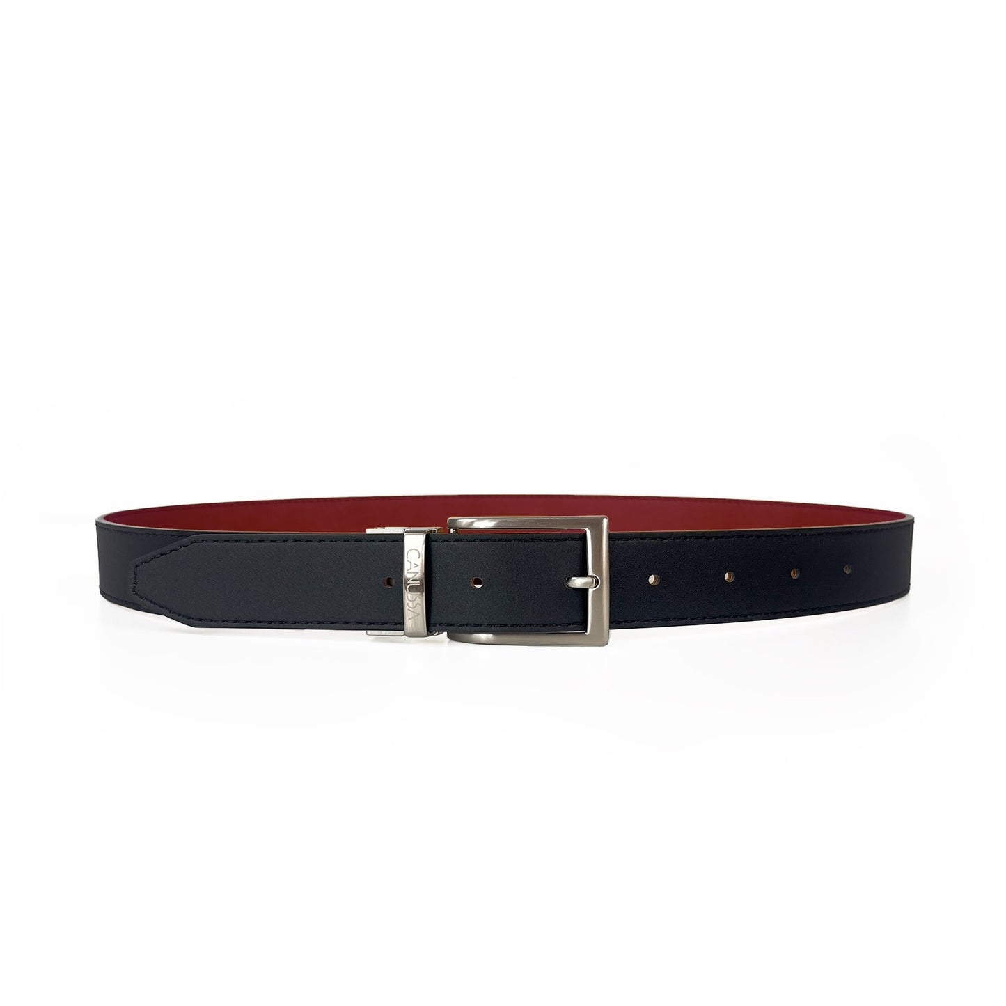Vegan Leather Reversible Belt 35mm Canussa Black/ Red