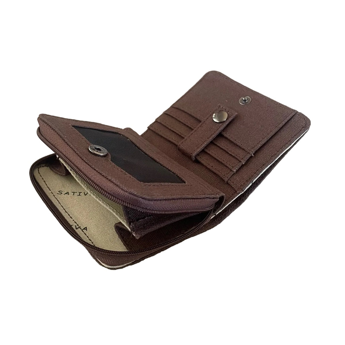 Hemp Vegan Compact Wallet Sativa Dark Brown