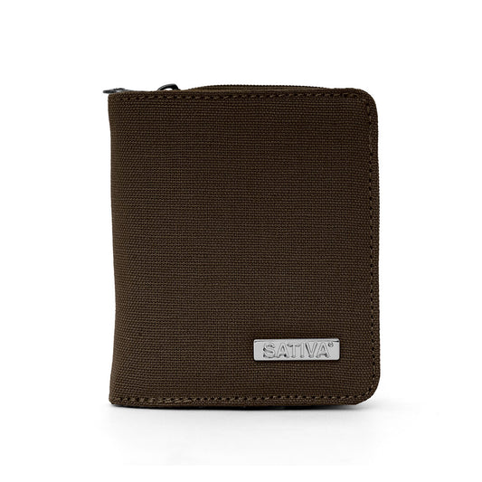 Hemp Vegan Compact Wallet Sativa Dark Brown