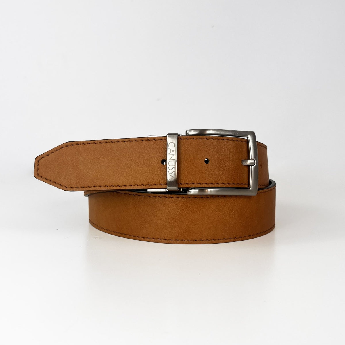 Vegan Leather Reversible Belt 35mm Canussa Black/ Camel