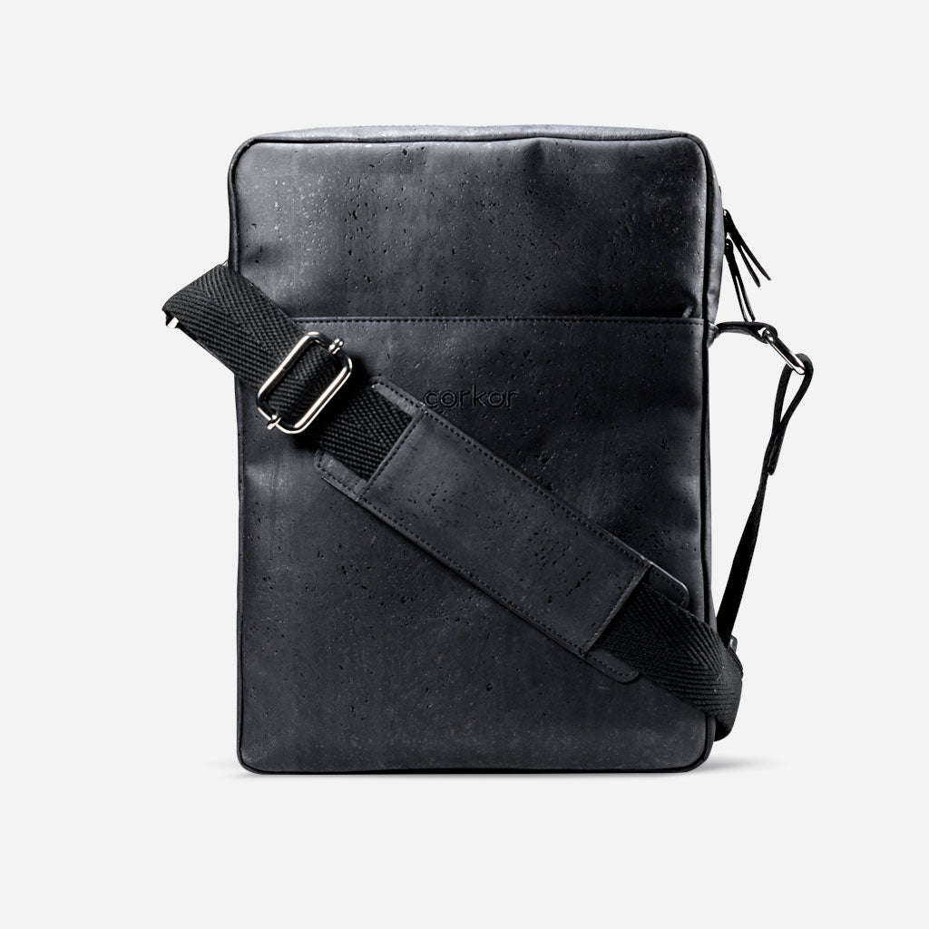 Cork Vegan Briefcase Bag Medium Corkor Black