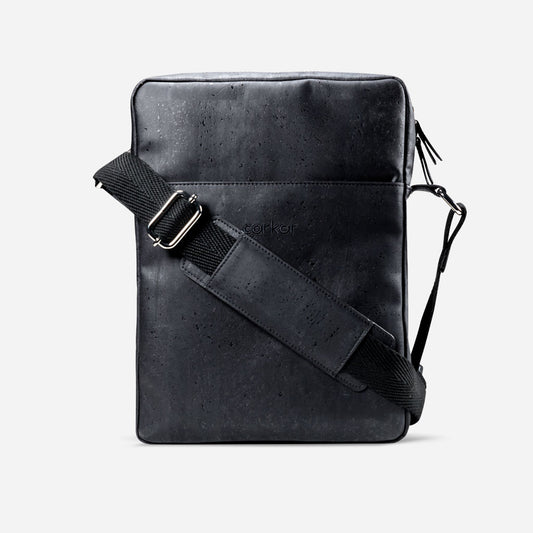 Cork Vegan Briefcase Bag Medium Corkor Black