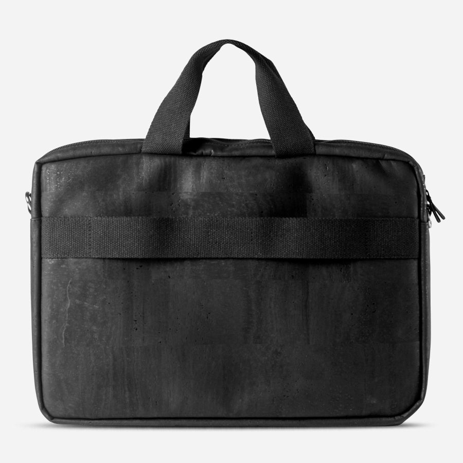 Vegan Laptop Briefcase Bag 16" Slim Corkor Black
