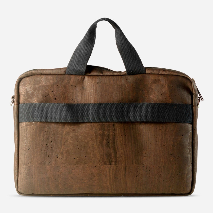 Vegan Laptop Briefcase Bag 16" Slim Corkor Dark Brown