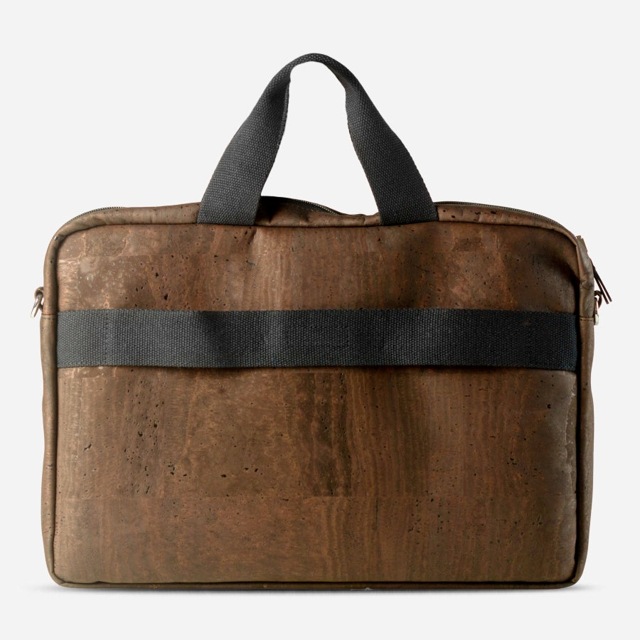 Vegan Laptop Briefcase Bag 14" Slim Corkor Dark Brown