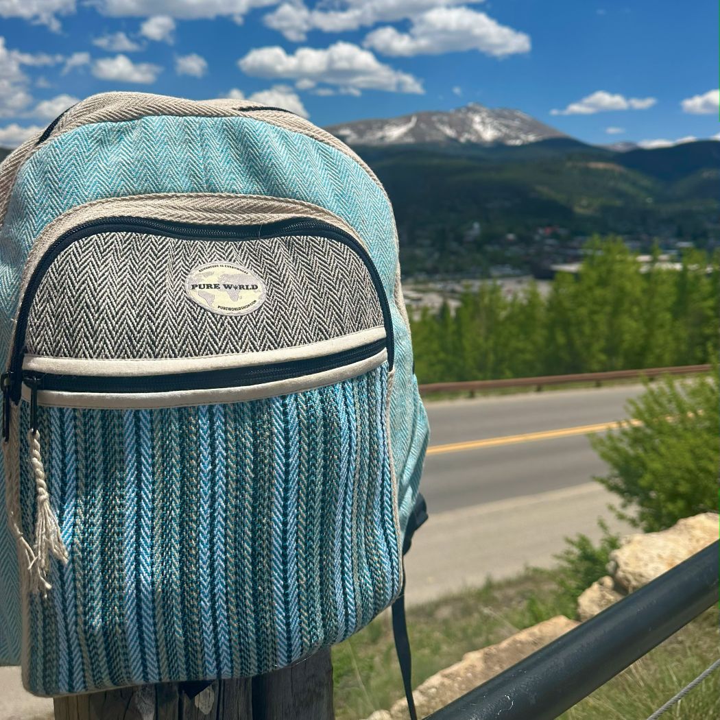 Pure World Hemp Vegan Backpack Saltwater