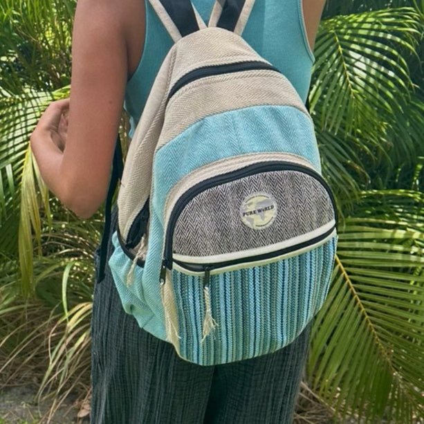 Pure World Hemp Vegan Backpack Saltwater