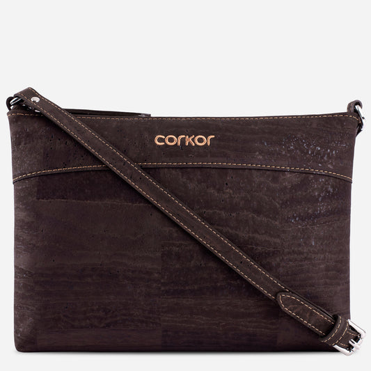 Cork Vegan Crossbody Bag Women's Corkor Dark Brown