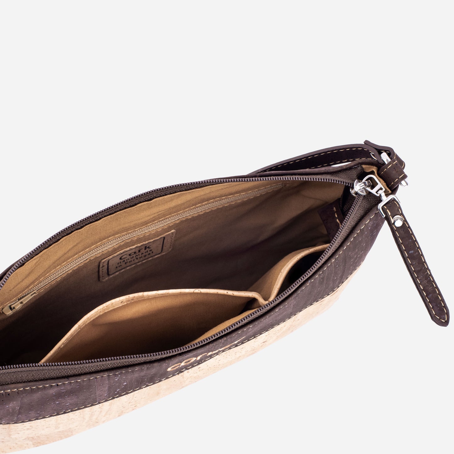 Cork Vegan Crossbody Bag Women's Corkor Light/ Dark Brown
