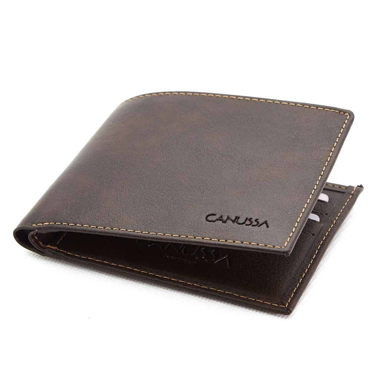 Vegan Leather Slim Wallet Canussa Brown