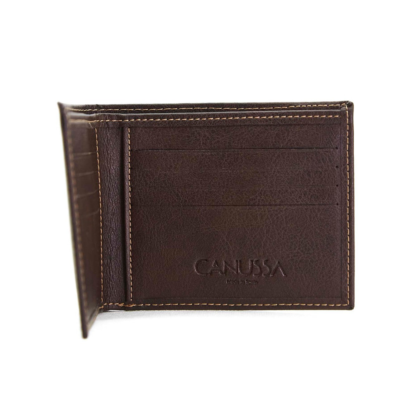 Vegan Leather Slim Wallet Canussa Brown