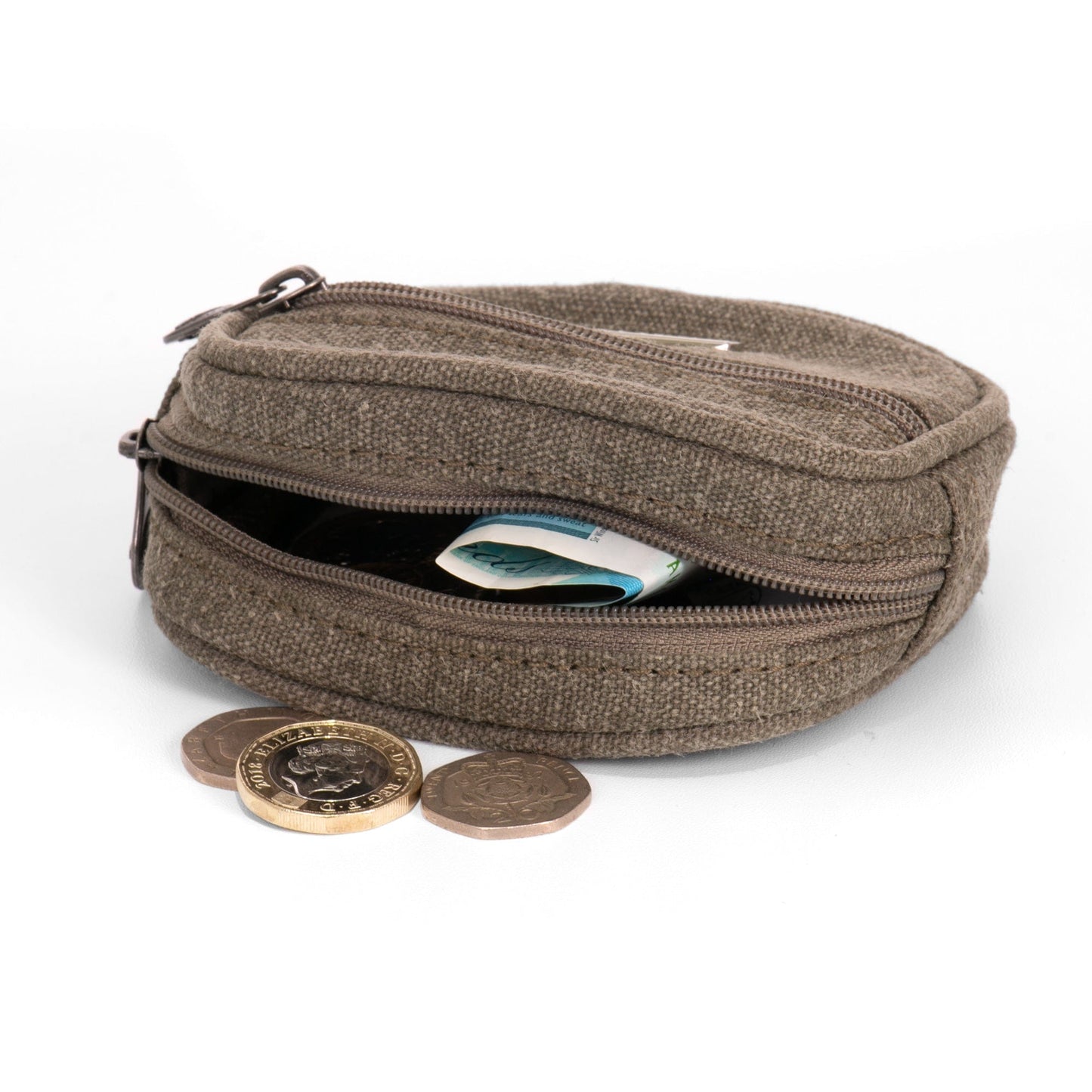 Hemp Vegan Coin Purse Sativa Khaki