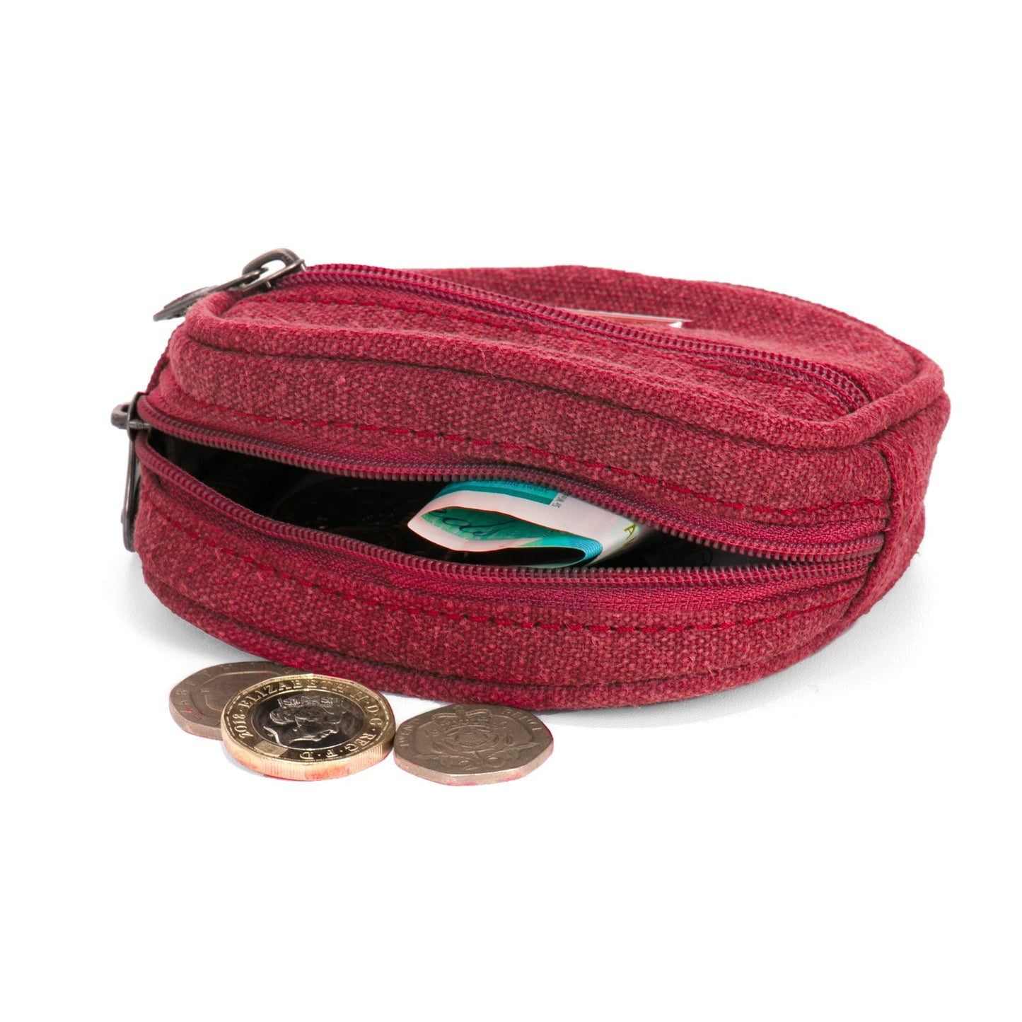 Hemp Vegan Coin Purse Sativa Red