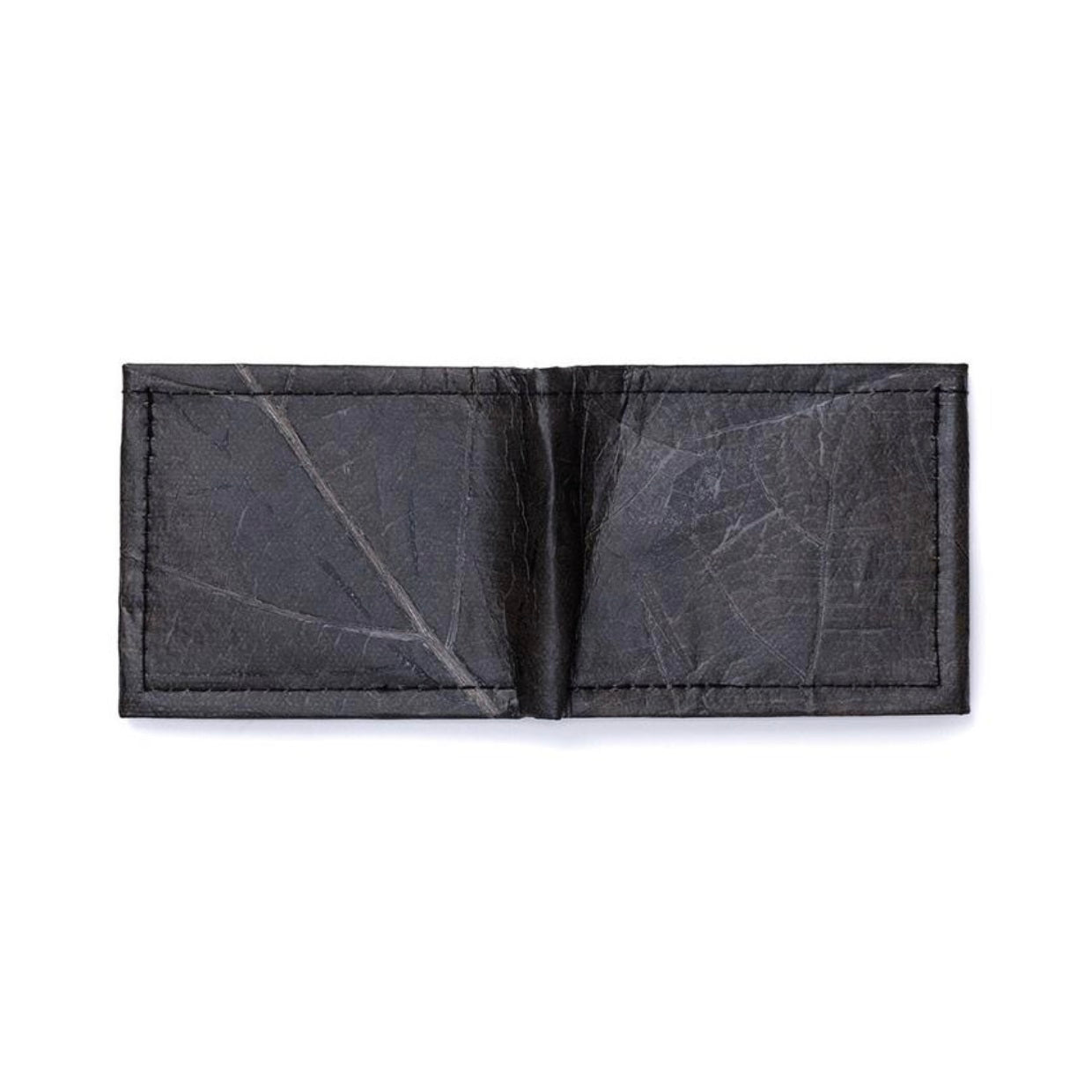 Vegan Leaf Leather Bifold Wallet Black - I Am The Animal