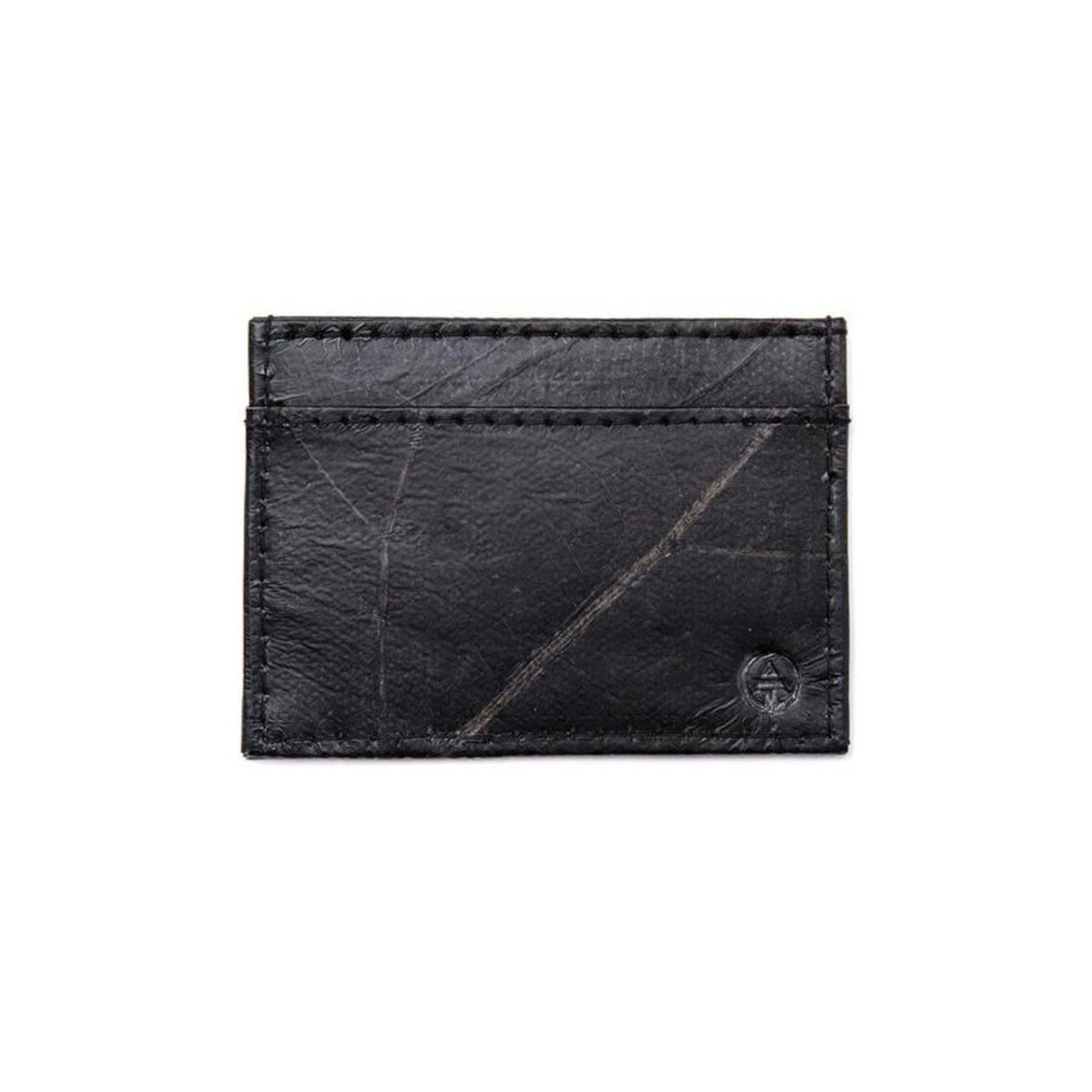 Vegan Leaf Leather Card Holder Black - I Am The Animal