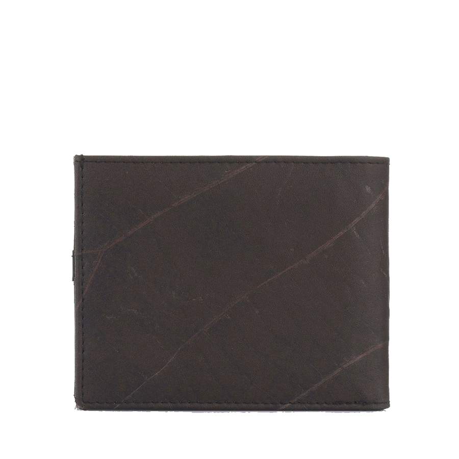 Vegan Leaf Leather Bifold Wallet Thamon Black - I Am The Animal