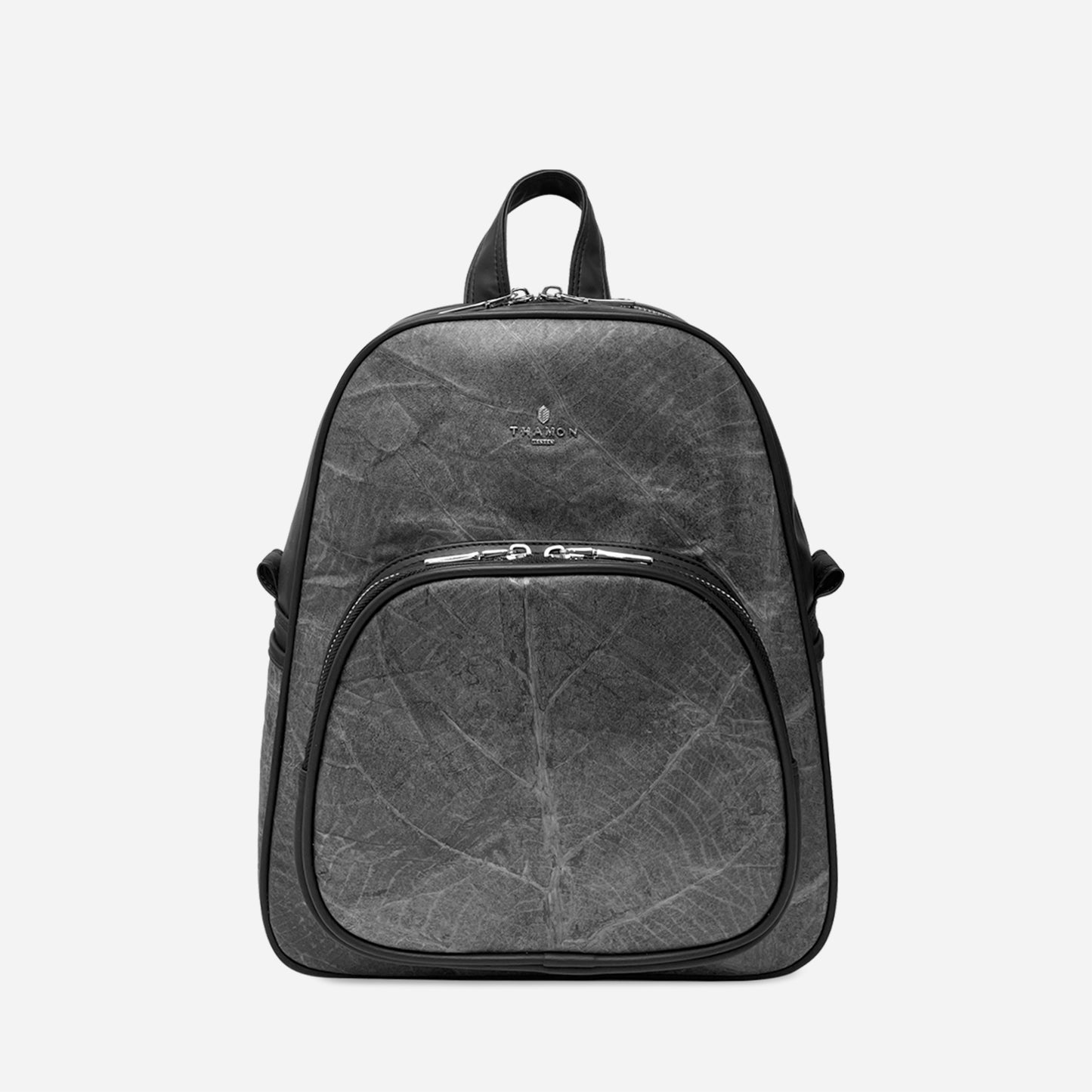 Vegan Leaf Leather Backpack Thamon Black