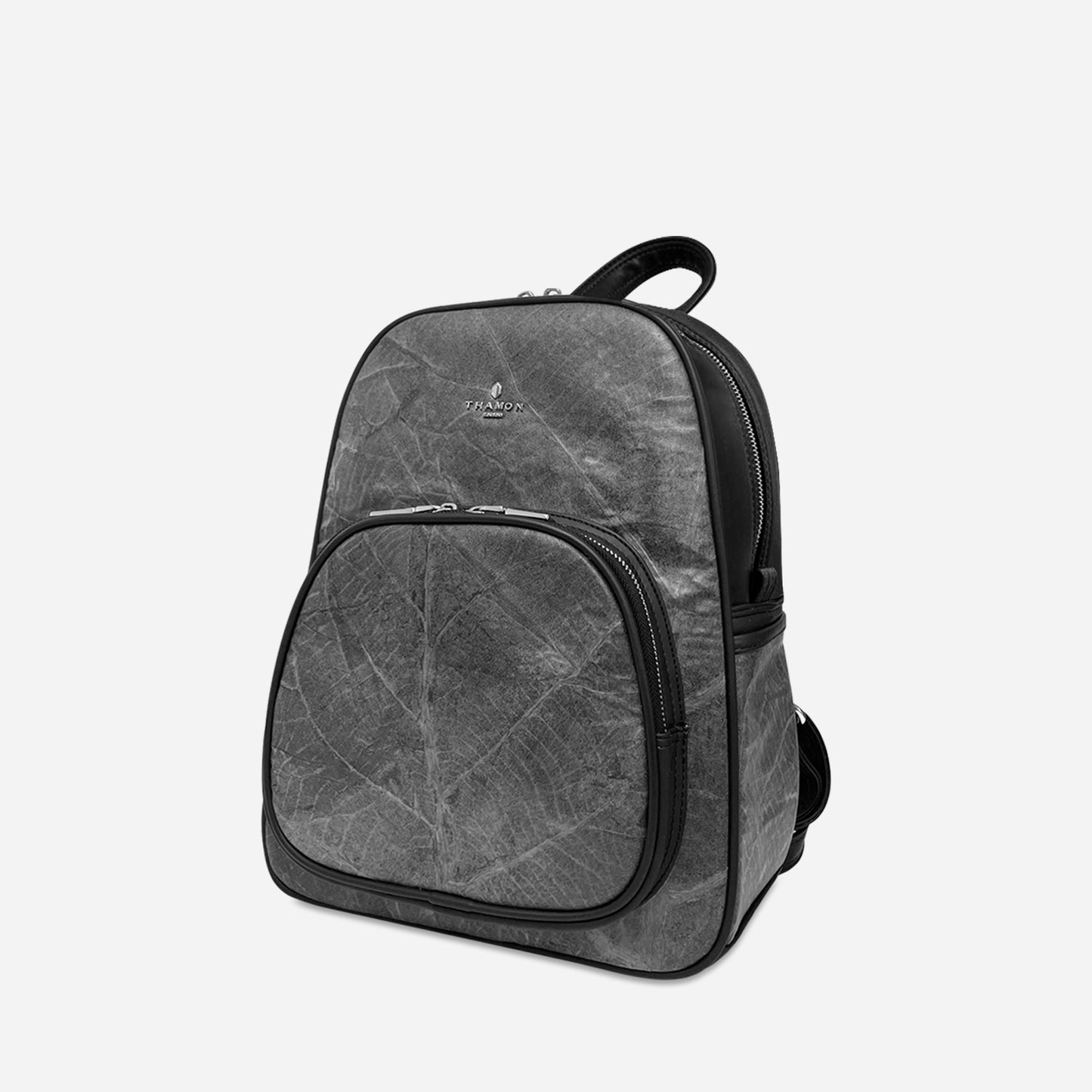 Vegan Leaf Leather Backpack Thamon Black