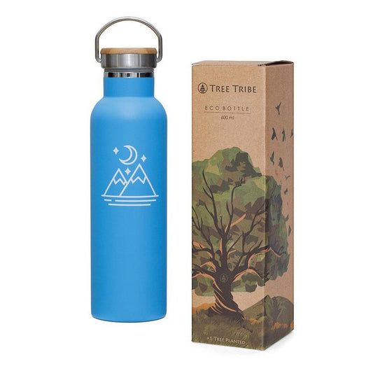 Stainless Steel Water Bottle Blue Moon Mountain 600ml - I Am The Animal