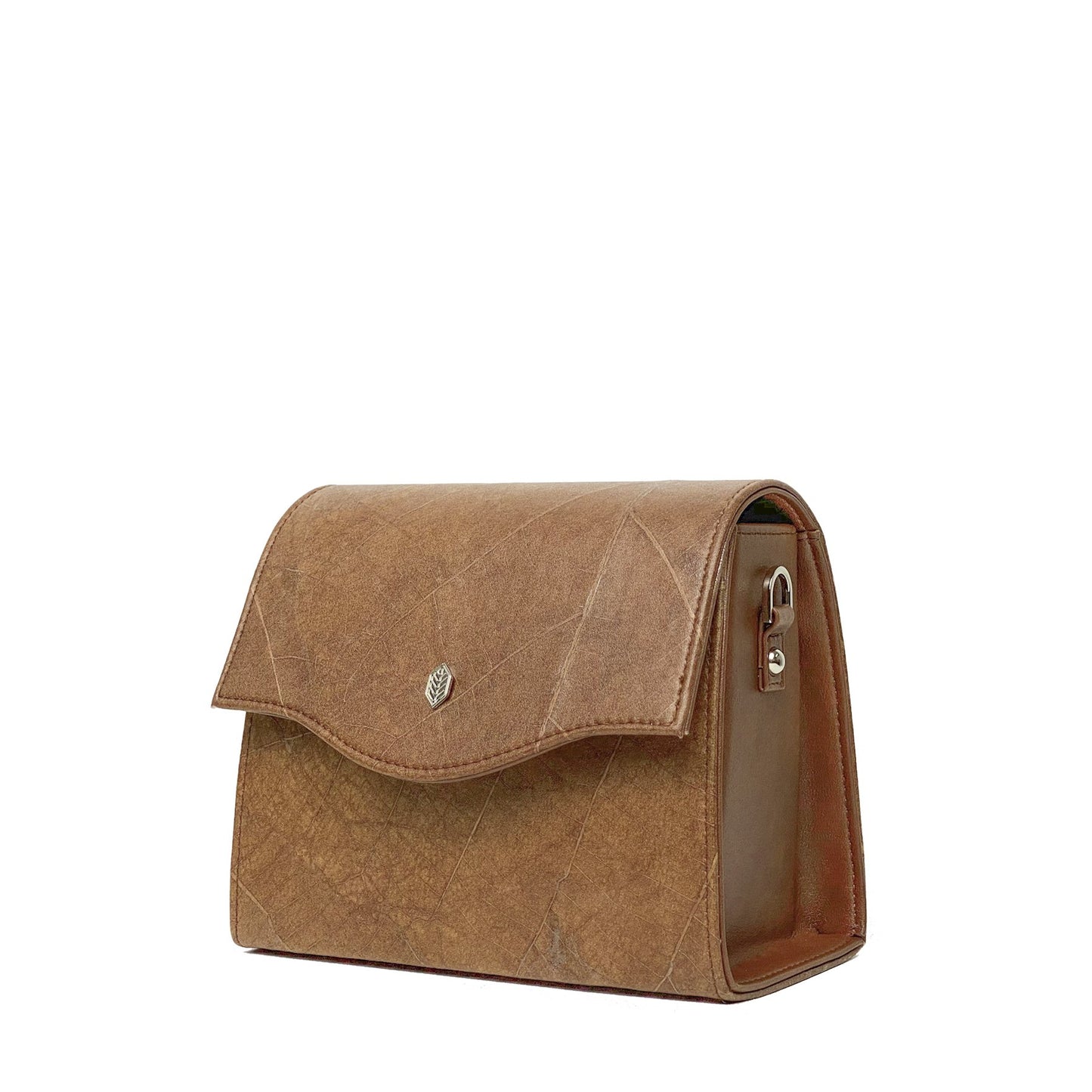 Vegan Leaf Leather Box Bag Thamon Brown - I Am The Animal
