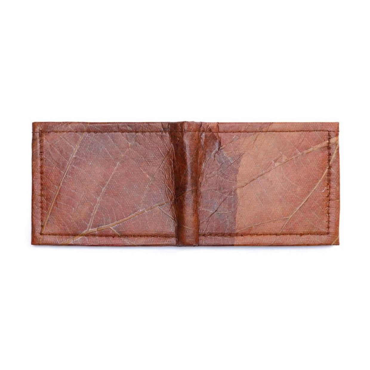 Vegan Leaf Leather Bifold Wallet Brown - I Am The Animal