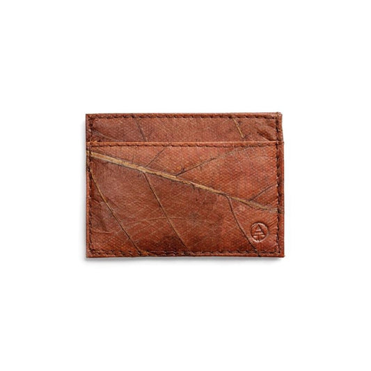 Vegan Leaf Leather Card Holder Brown - I Am The Animal