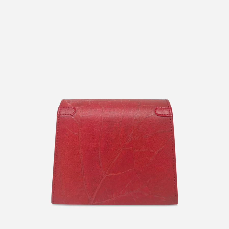 Vegan Leaf Leather Box Bag Thamon Red - I Am The Animal