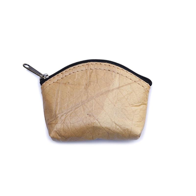 Vegan Leaf Leather Women's Coin Purse Natural - I Am The Animal