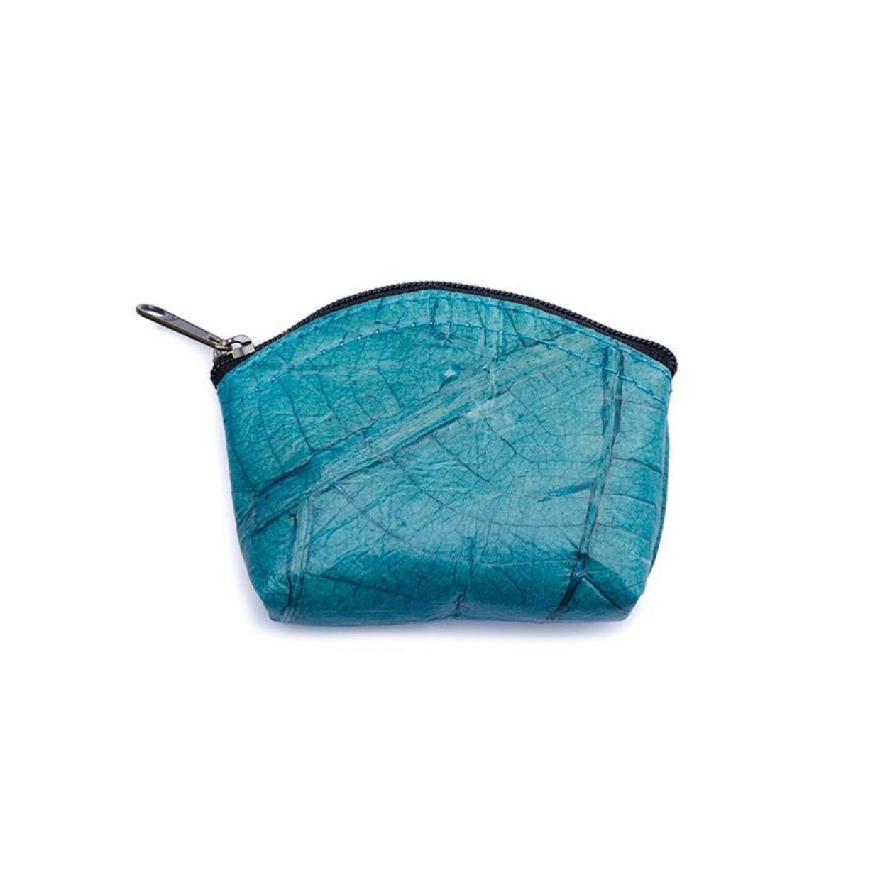 Vegan Leaf Leather Women's Coin Purse Turquoise - I Am The Animal