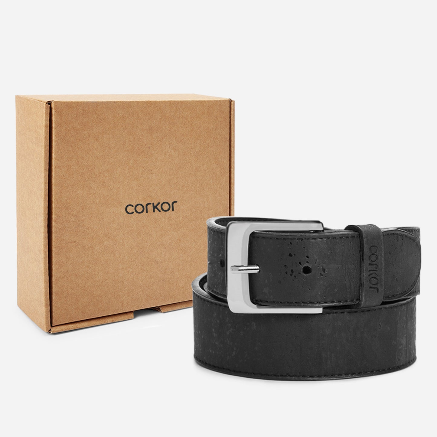 Cork Vegan Men's Belt 35mm Corkor Black