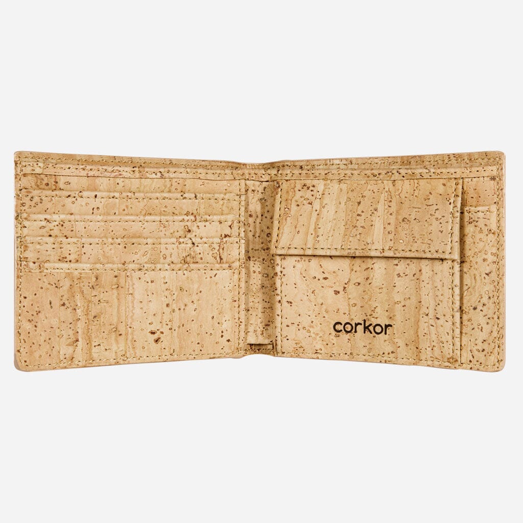 Cork Vegan Wallet Coin Pocket Corkor Light Brown - I Am The Animal