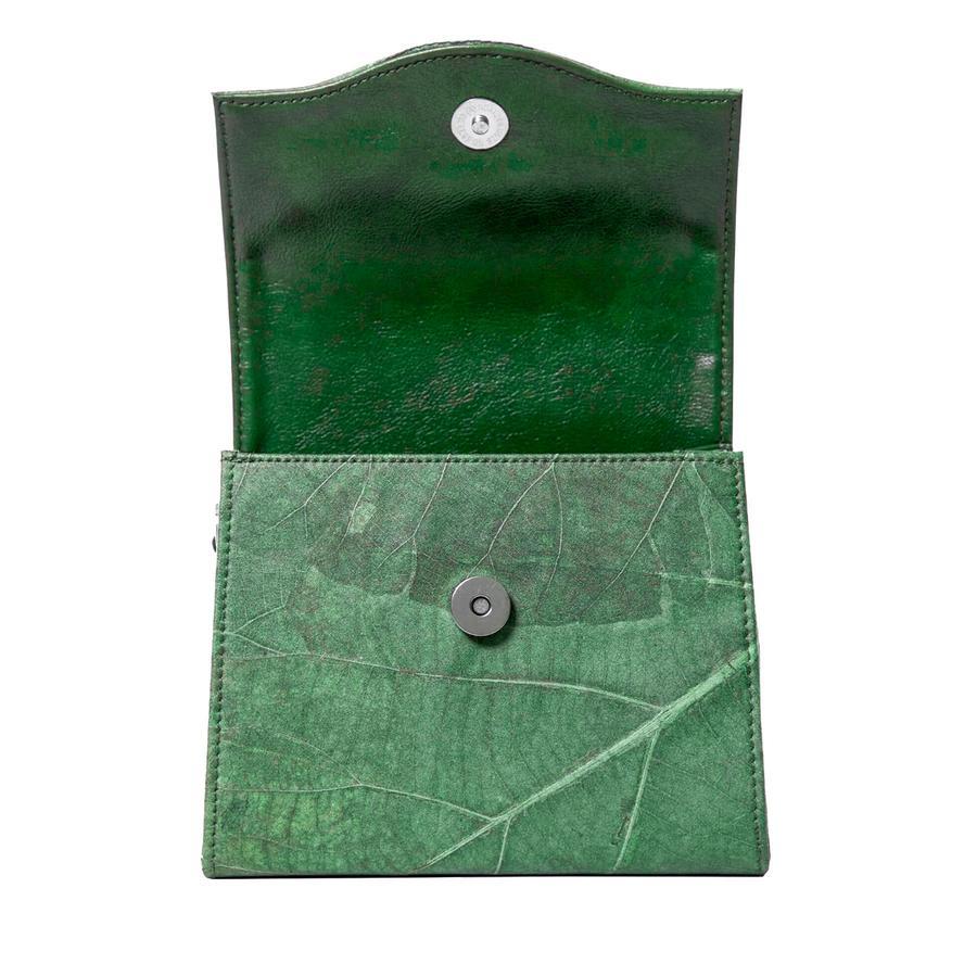 Vegan Leaf Leather Box Bag Thamon Green - I Am The Animal