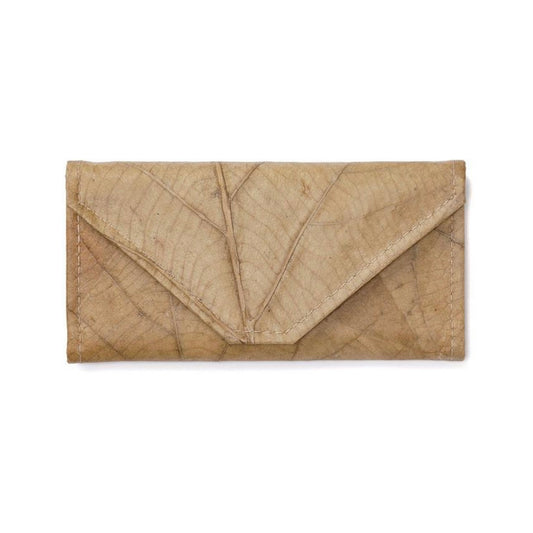 Vegan Leaf Leather Women's Envelope Wallet Natural - I Am The Animal