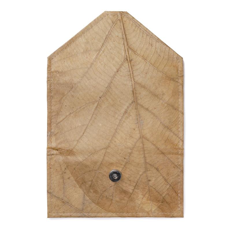 Vegan Leaf Leather Women's Envelope Wallet Natural - I Am The Animal