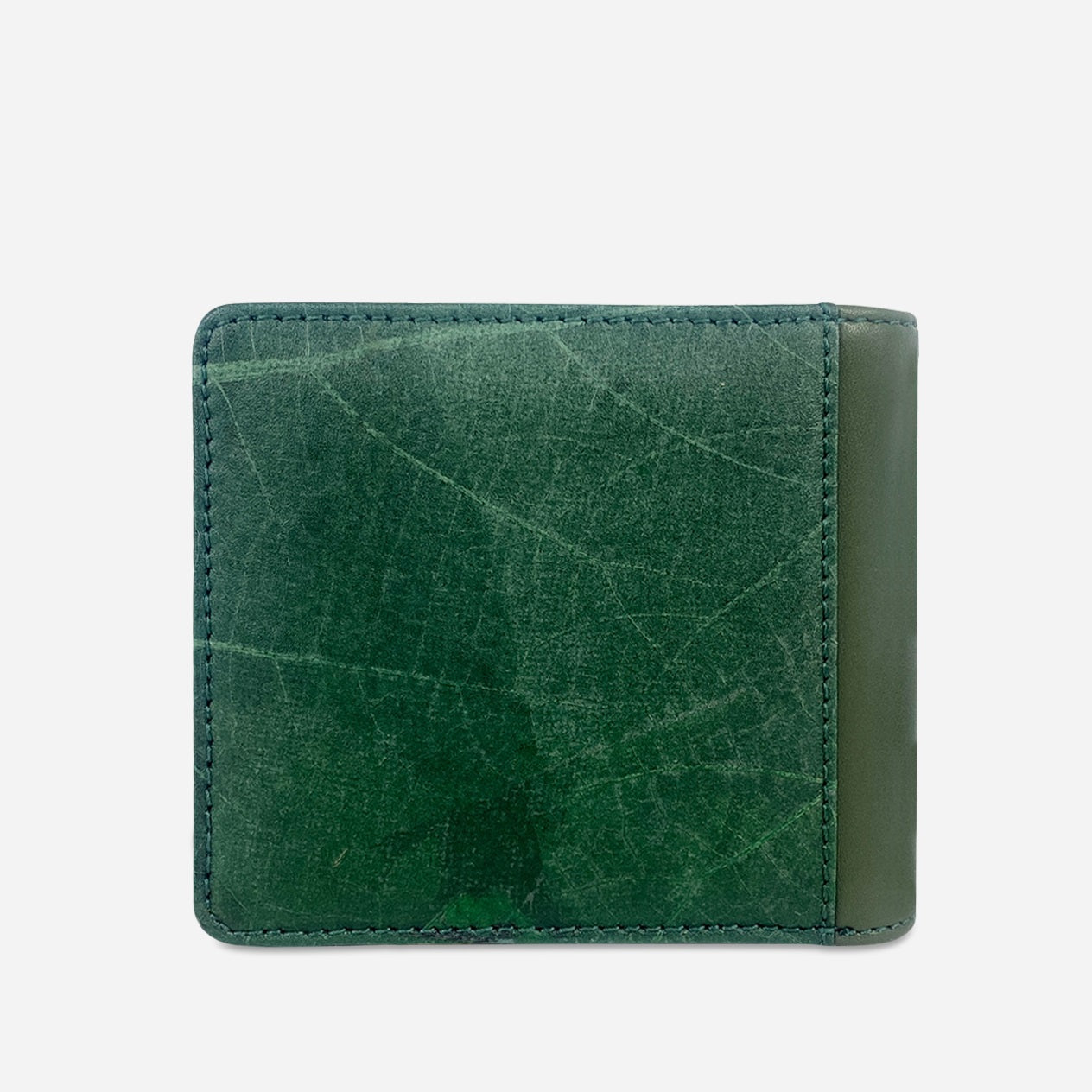 Vegan Leaf Leather Bifold Coin Wallet Thamon Green