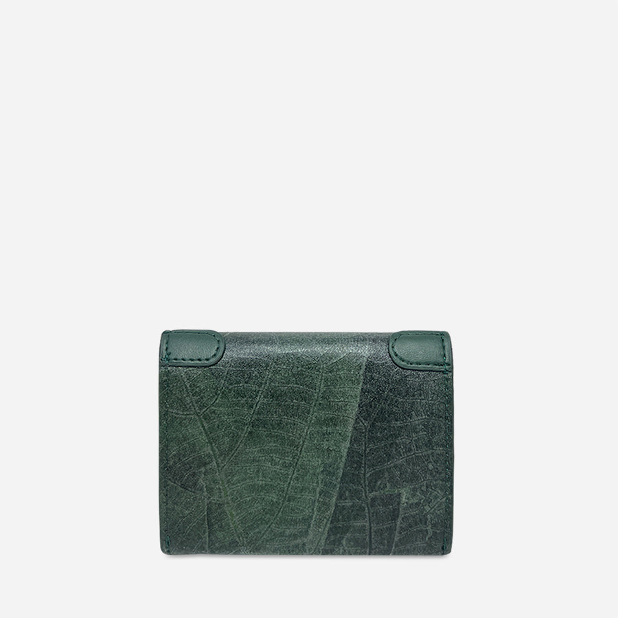 Vegan Leaf Leather Coin Purse Thamon Green - I Am The Animal
