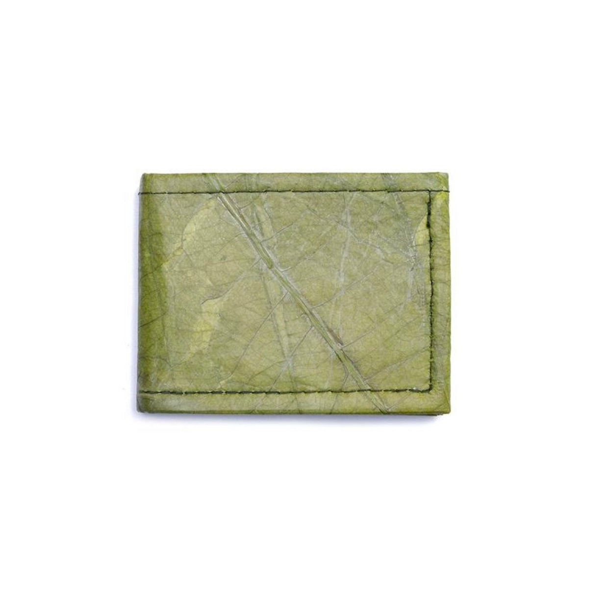 Vegan Leaf Leather Bifold Wallet Green - I Am The Animal