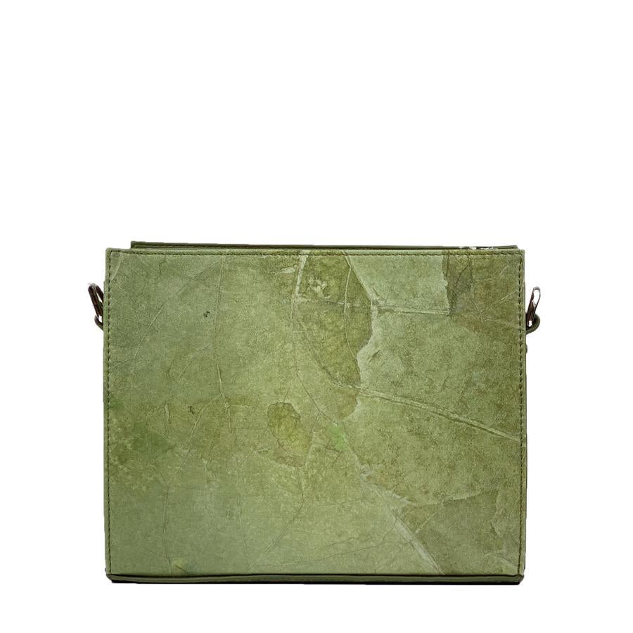 Vegan Leaf Leather Ingrid Bag Thamon Olive - I Am The Animal