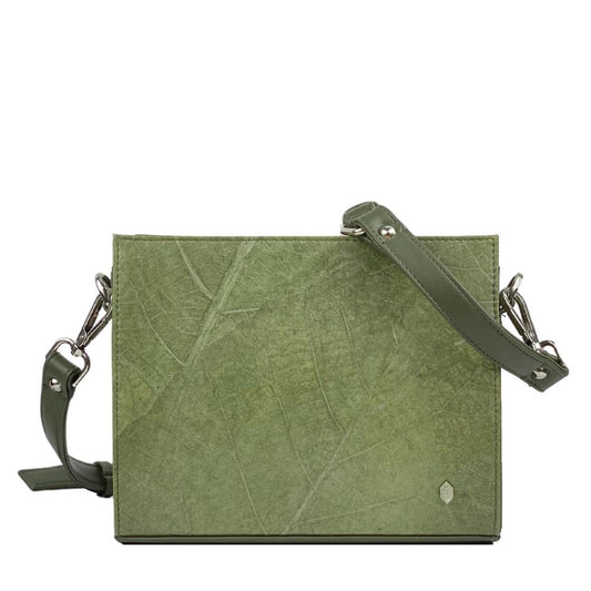 Vegan Leaf Leather Ingrid Bag Thamon Olive - I Am The Animal