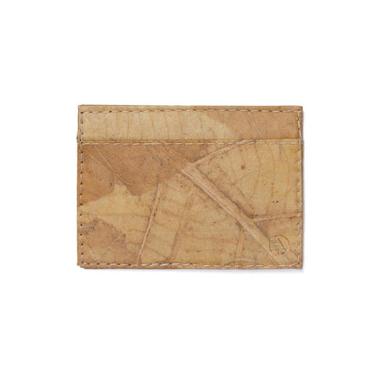 Vegan Leaf Leather Card Holder Natural - I Am The Animal