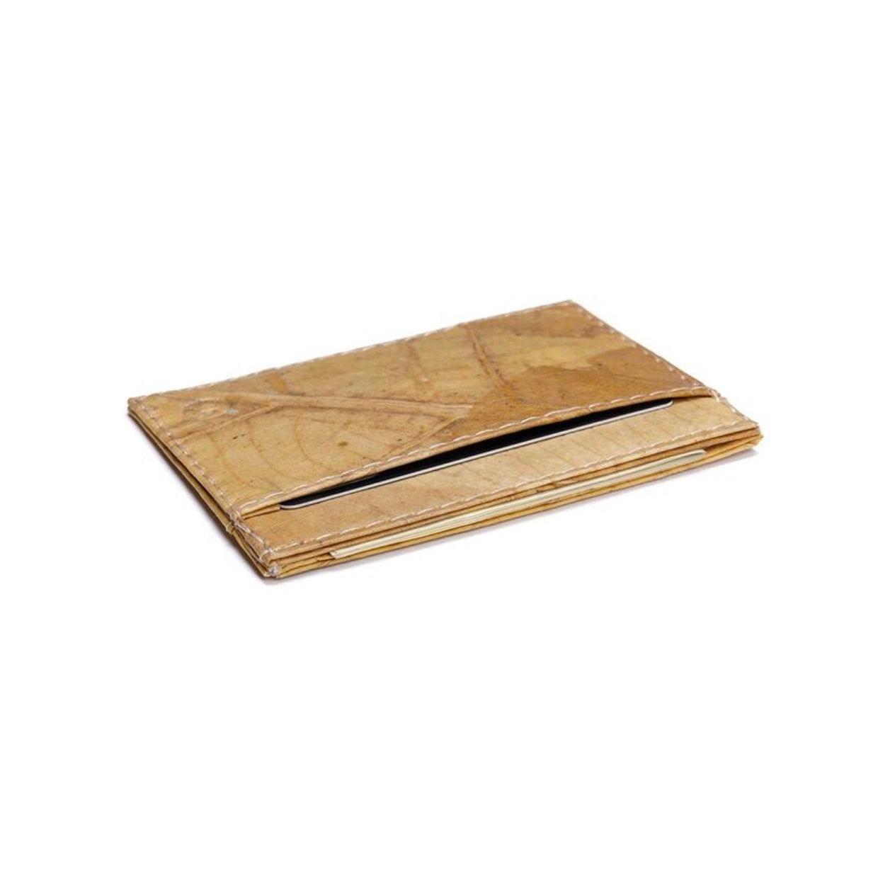 Vegan Leaf Leather Card Holder Natural - I Am The Animal