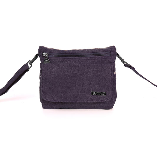 Hemp Vegan Shoulder Bag Sativa Plum