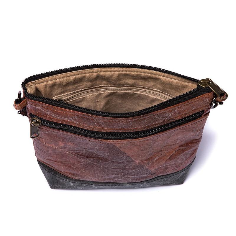 Vegan Leaf Leather Women's Shoulder Bag Brown - I Am The Animal
