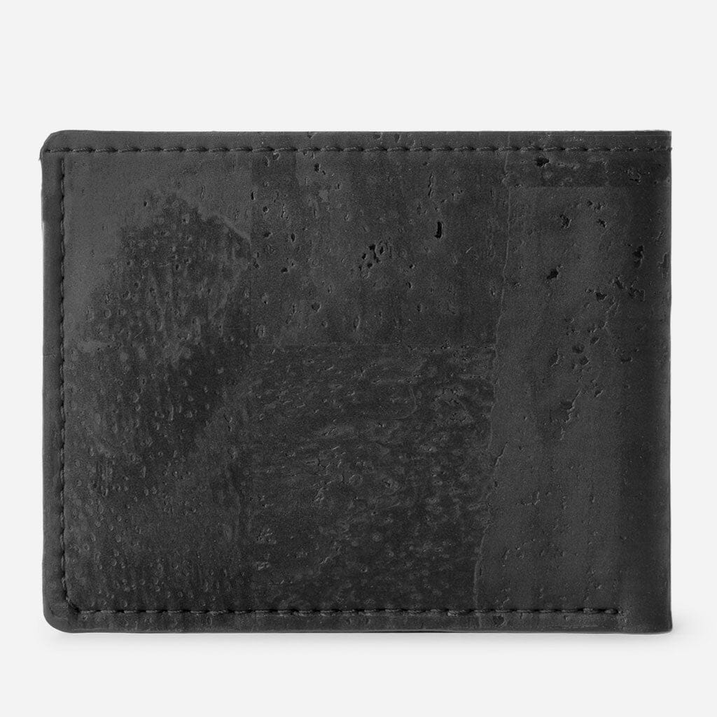 Cork Vegan Slim Bifold Wallet Corkor Black - I Am The Animal