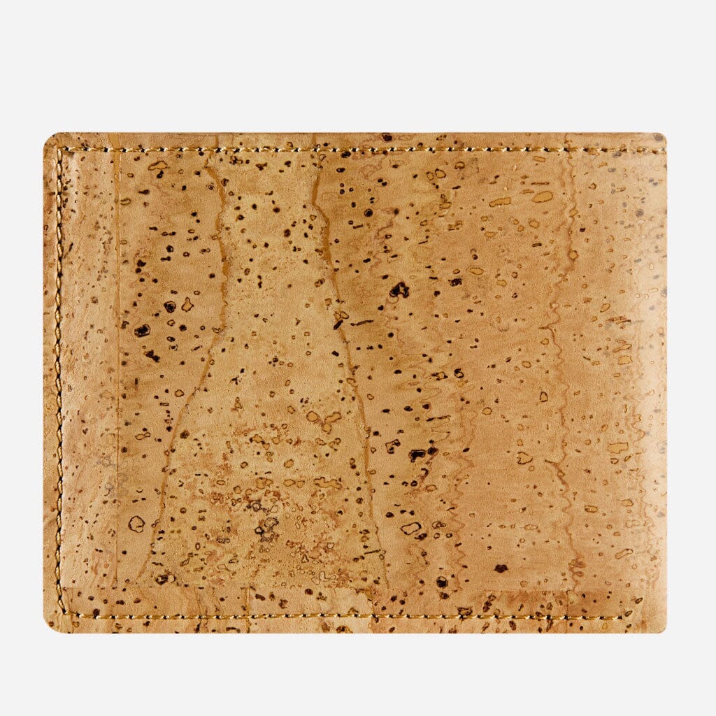 Cork Vegan Slim Bifold Wallet Corkor Light Brown - I Am The Animal