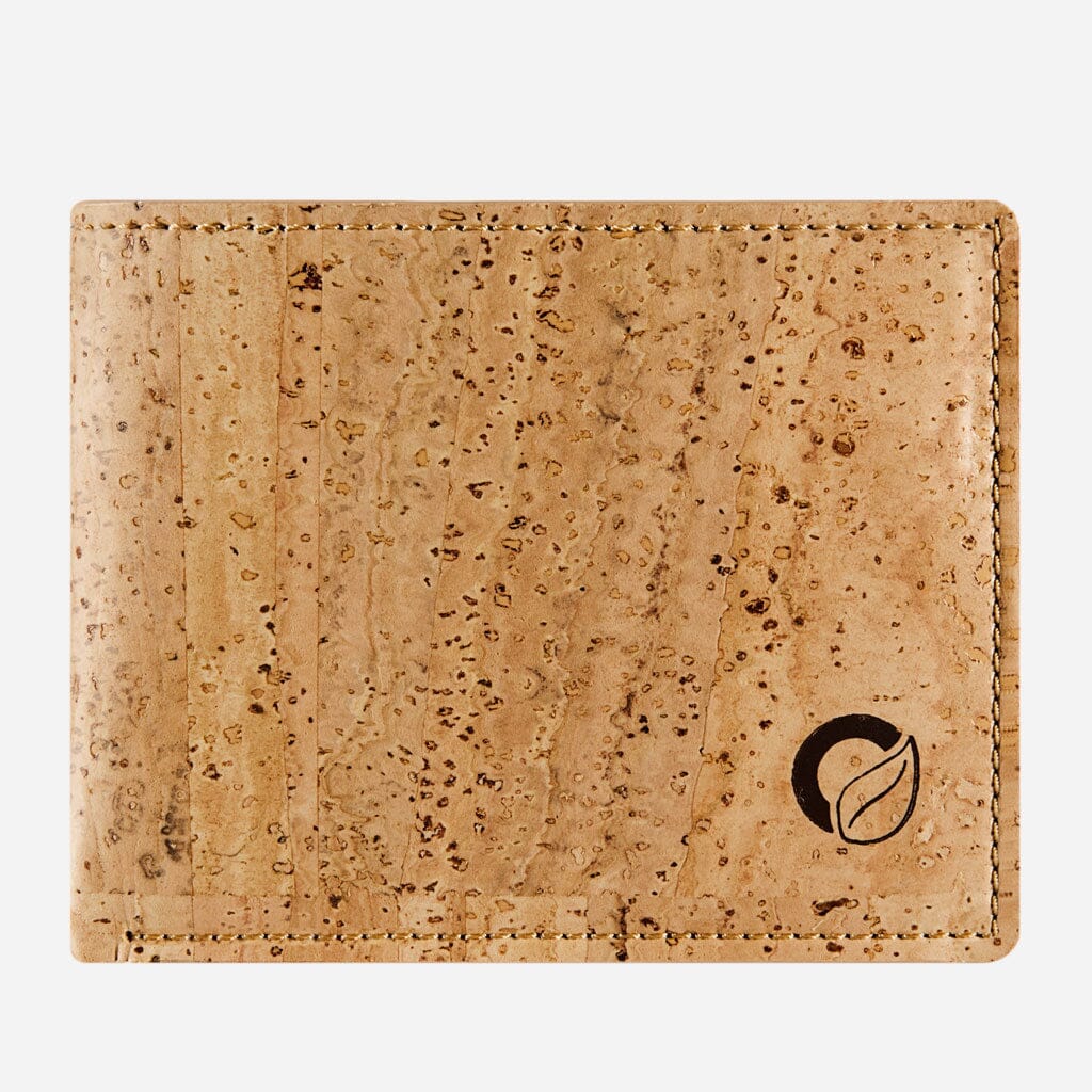 Cork Vegan Slim Bifold Wallet Corkor Light Brown - I Am The Animal