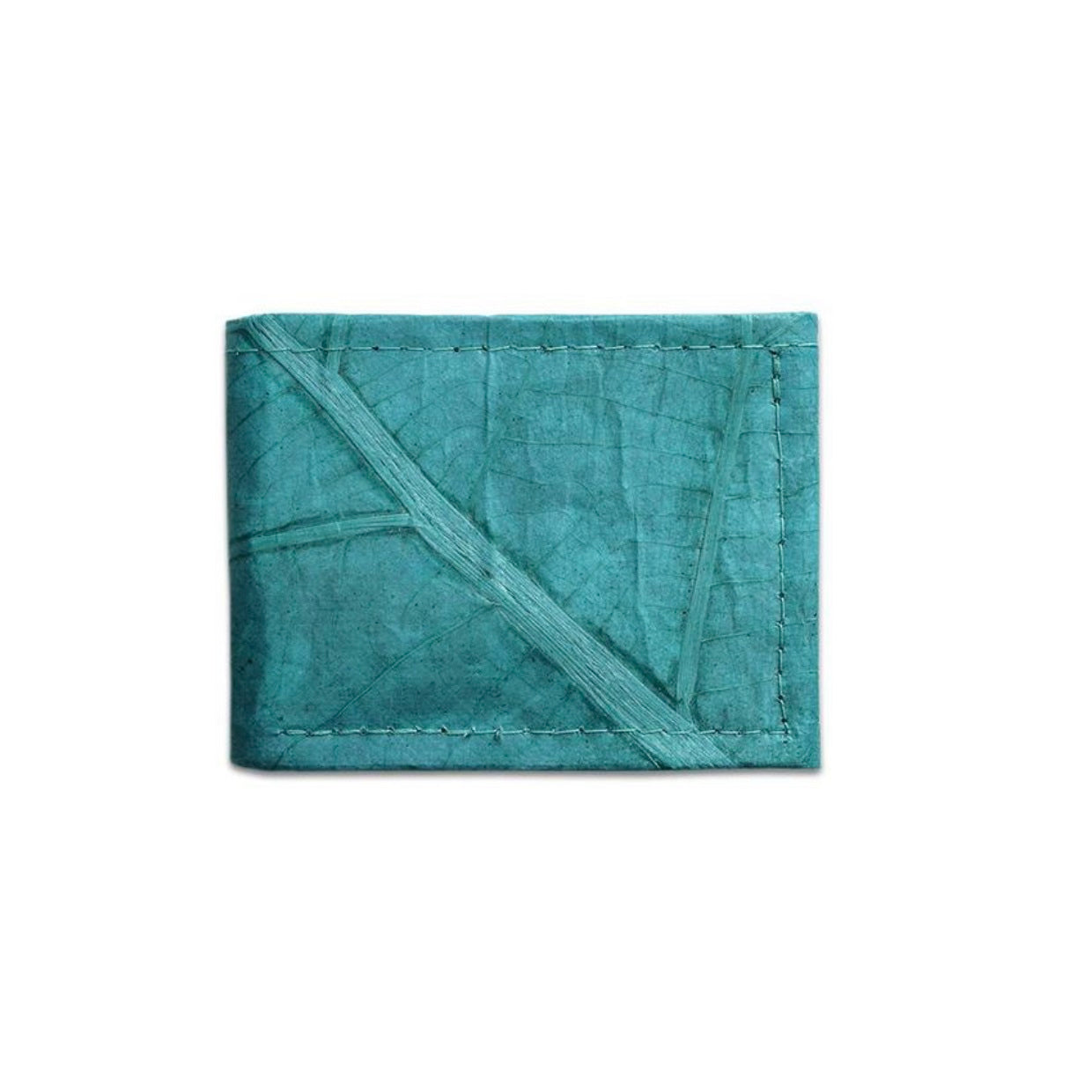 Vegan Leaf Leather Bifold Wallet Turquoise - I Am The Animal