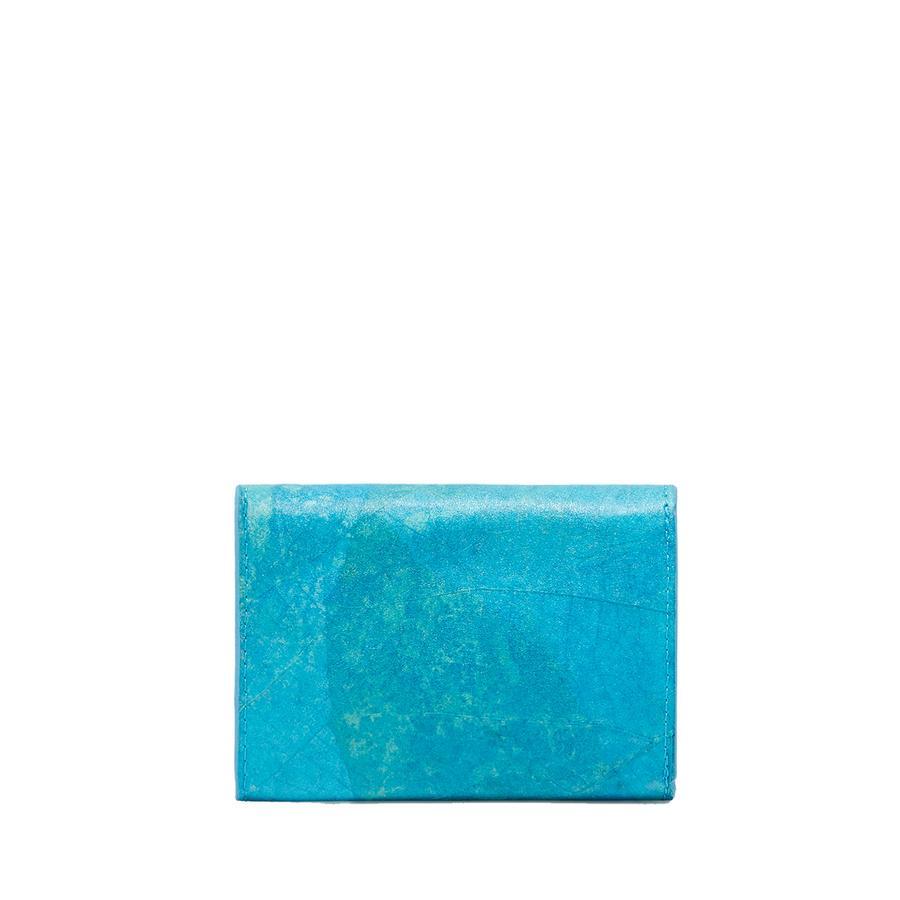 Vegan Leaf Leather Coin Purse Thamon Turquoise - I Am The Animal